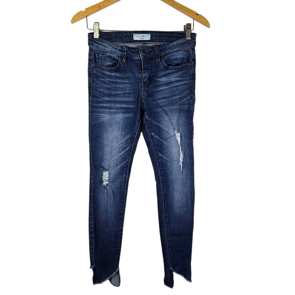 Judy Blue Dark Wash Distressed Skinny Jeans